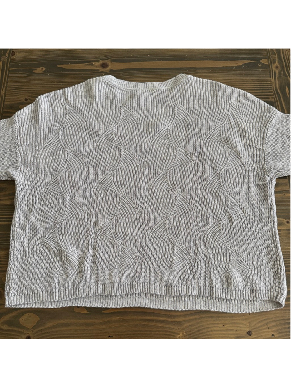 J.Jill Sweater Womens XLP Light Purple Textured Knit Short Sleeve Cotton Blend - Picture 4 of 8